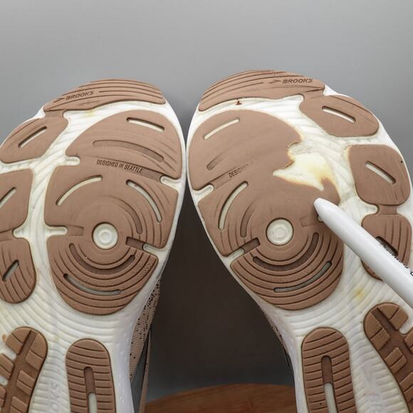 Brooks Shoes Women 11 B White Glycerin 21 Stealthfit Running 1204101B135 Flaw - Picture 6 of 10